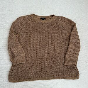 J Crew 100% Linen Sweater Tan Size Small